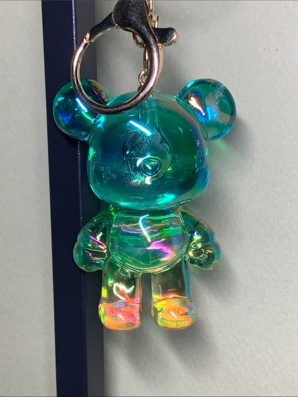 Charm Buddy Keychain - Blue, Green & Yellow Bear